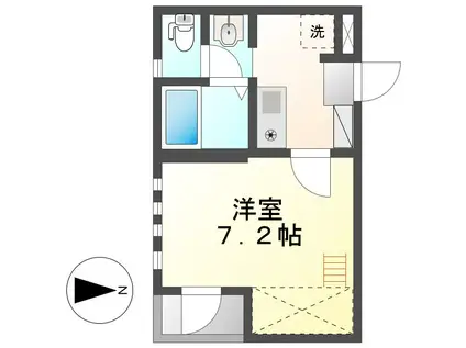 HOUSE C CUBE(1K/1階)の間取り写真