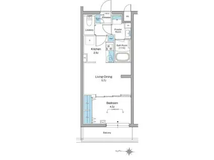 ルフォンリヴェント杉並永福(1LDK/3階)の間取り写真