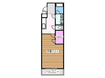 クレイン(1K/1階)の間取り写真