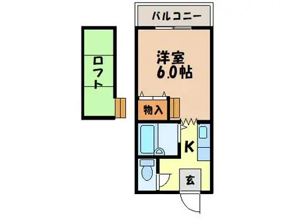 プチメゾン平山A(1K/1階)の間取り写真