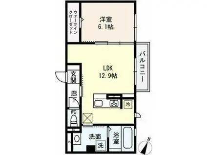 ラヴィネス ミー(1LDK/2階)の間取り写真