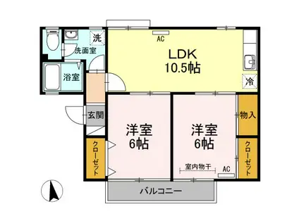 セントラルコート(2LDK/2階)の間取り写真