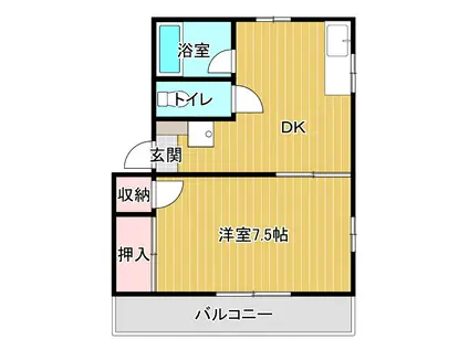 コーポ肥後(1DK/2階)の間取り写真