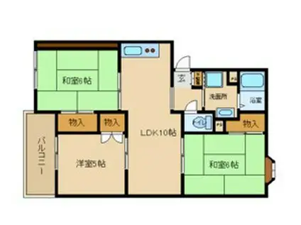 ルネシルク(3LDK/3階)の間取り写真