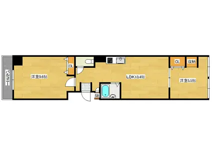 ハイムアーキテクト(2LDK/2階)の間取り写真