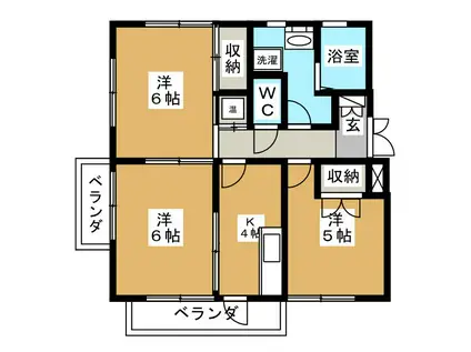 ライブタウン浜田B(3K/3階)の間取り写真