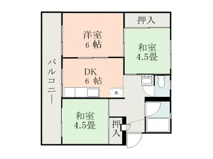 サンライズ谷山(3DK/3階)の間取り写真