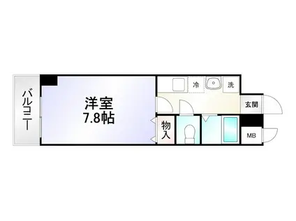 ジョイ北方(1K/3階)の間取り写真