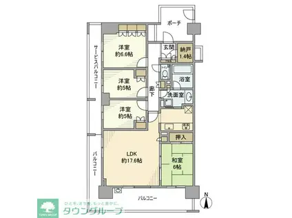 デライトシティブレスコート(4LDK/2階)の間取り写真