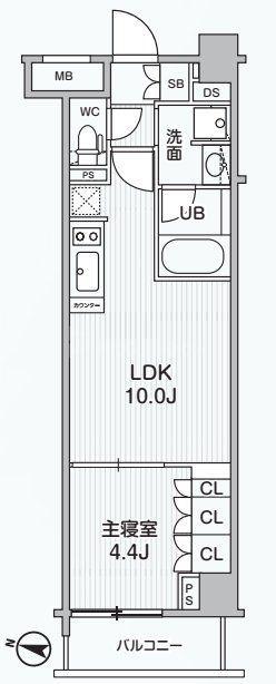 ALIVIS綾瀬(1LDK/2階)の間取り写真