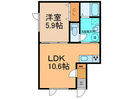 アルページュ(1LDK/1階)の間取り写真