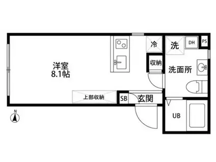 フェルボーレ住吉(ワンルーム/1階)の間取り写真