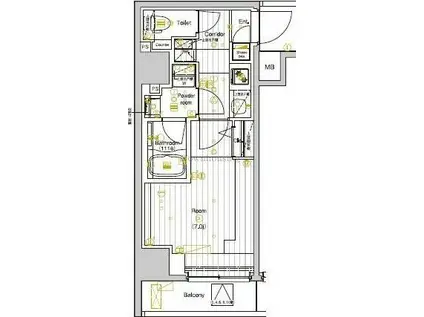PREMIUM CUBE 両国DEUX(1K/3階)の間取り写真