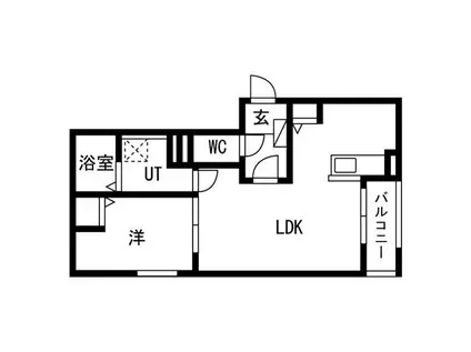 LA VITA COMODO SAPPOROラヴィータコーモドサッポロ(1LDK/1階)の間取り写真