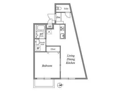GRAN PASEO 方南町(1LDK/2階)の間取り写真