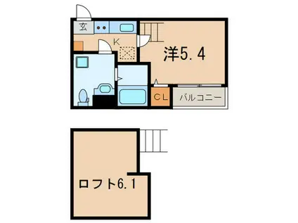 LOFT OG(1K/2階)の間取り写真