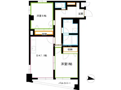 コート高橋(2DK/2階)の間取り写真