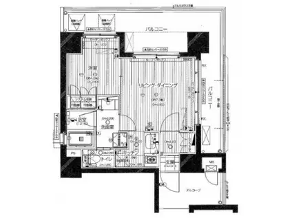 ダイナシティ北浜(1LDK/10階)の間取り写真