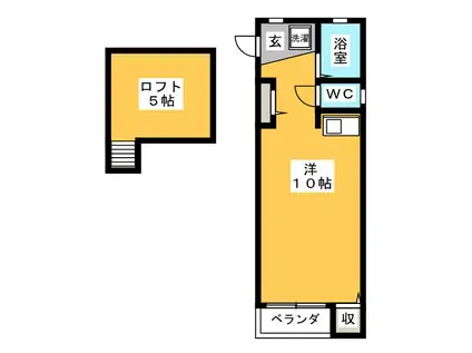 ウッディハウスA(ワンルーム/2階)の間取り写真
