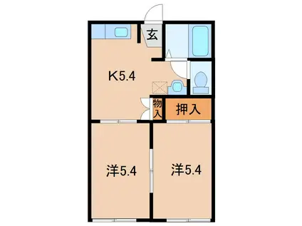 デージーハイツ(2K/1階)の間取り写真