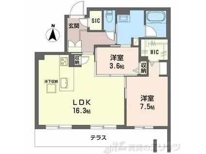 シャーメゾン コート(2LDK/1階)の間取り写真