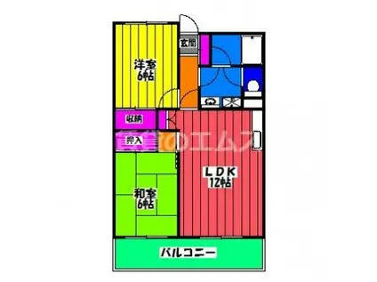 グルーリャ大和(2LDK/2階)の間取り写真