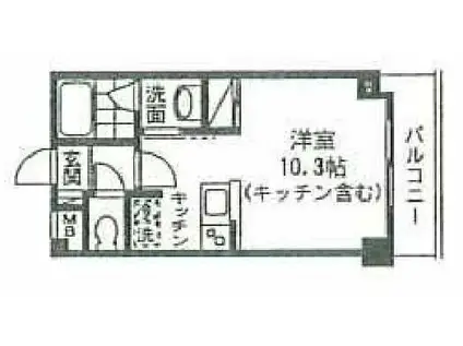 ラフィネ小竹向原(ワンルーム/3階)の間取り写真