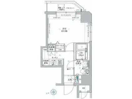 スパシエトラッド川口(1K/5階)の間取り写真