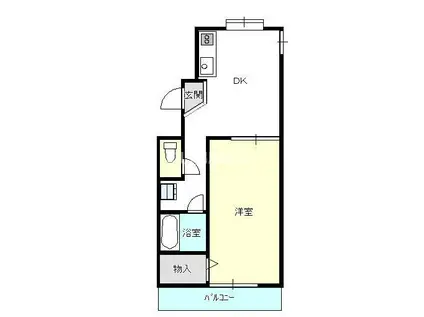 サンライズ都賀(1DK/2階)の間取り写真