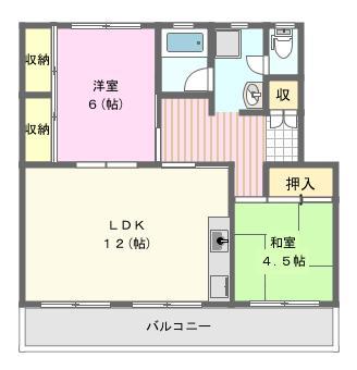 第二パークサイドマンション(2LDK/1階)の間取り写真