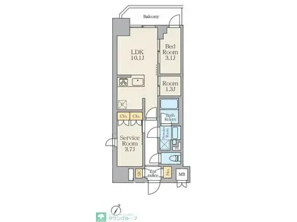 ALIVIS川崎(2SLDK/11階)の間取り写真