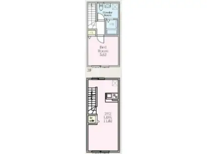 ノーザンロード東武練馬II(1LDK/2階)の間取り写真