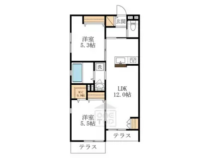 LUCIA(2LDK/2階)の間取り写真