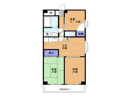 石川坂マンション(3DK/2階)の間取り写真