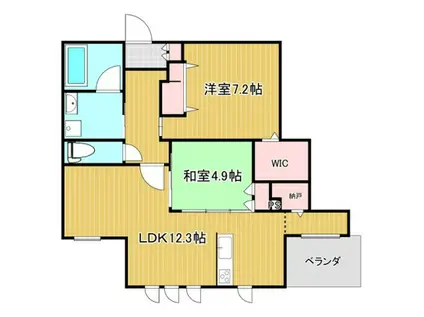 EVER GREEN 鶴瀬(2LDK/2階)の間取り写真