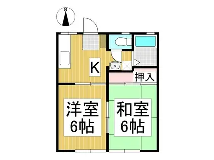 サンハイツTOYA(2K/2階)の間取り写真