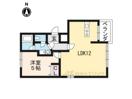 東晃マンション(1LDK/4階)の間取り写真