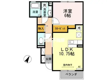 サワディー ファン バーンA(1LDK/1階)の間取り写真