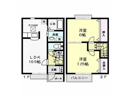 クレール シャンテ(2LDK/1階)の間取り写真
