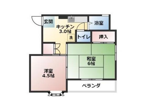 メゾンAKI(2K/1階)の間取り写真