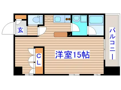 ヴィアーレ勾当台II(ワンルーム/3階)の間取り写真