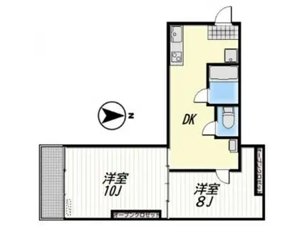 西荻セントラルマンション(2DK/4階)の間取り写真