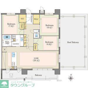 テラッツァ白壁(2LDK/8階)の間取り写真
