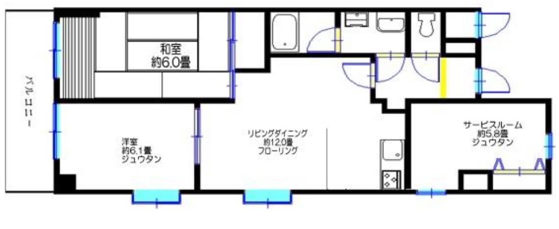 ホーユウパレス横浜羽沢(2SLDK/4階)の間取り写真