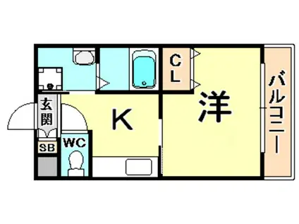 リープラス立花(1K/2階)の間取り写真