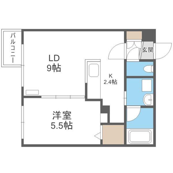 ガレット(1LDK/4階)の間取り写真
