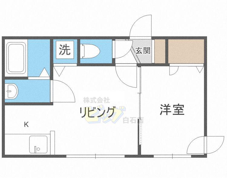 FLATS LIDO 菊水(1DK/3階)の間取り写真