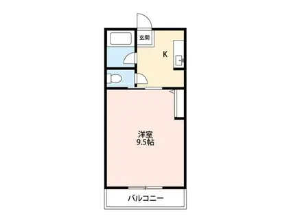 ベルウエダ(1K/2階)の間取り写真