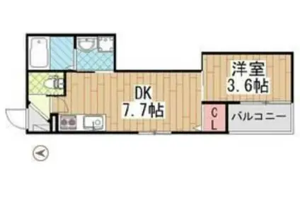 ディアー近大(1DK/2階)の間取り写真