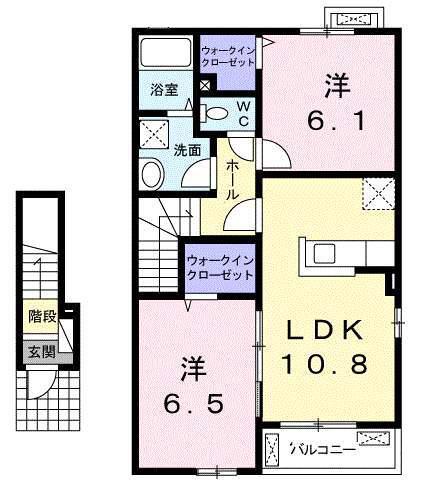 サンセレーノ・光(2LDK/2階)の間取り写真